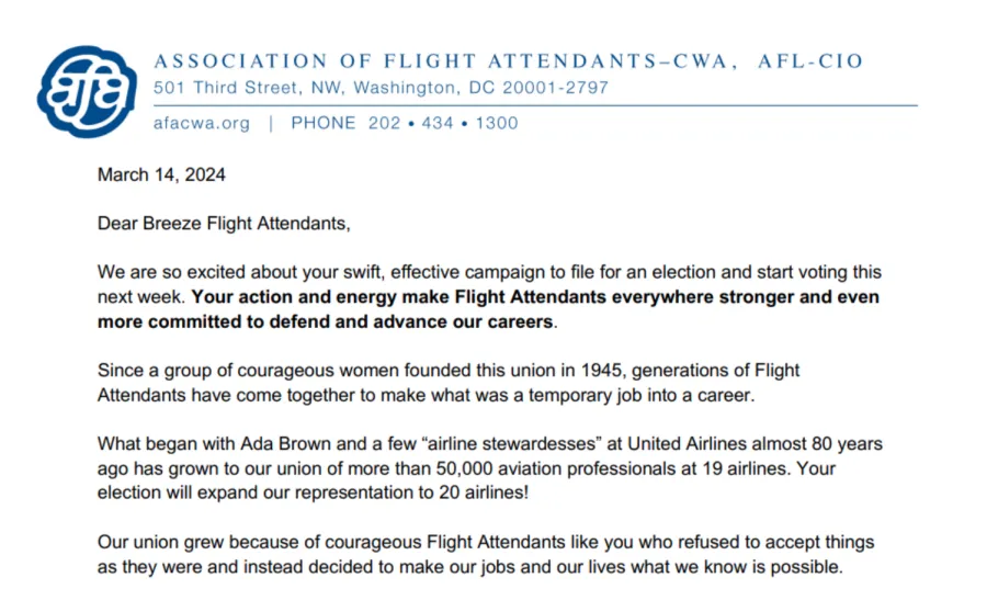 AFA Letter